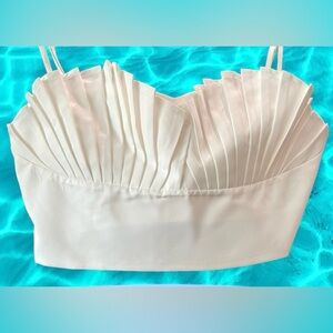 AEL adorable Mermaid Pleated Shell Top NWT Back Zip Sz L